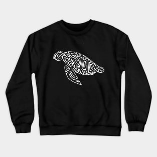 White Turtle Tattoo Style Plum-Purple Background Crewneck Sweatshirt